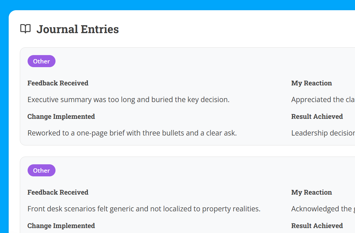 Feedback Journal feature illustration