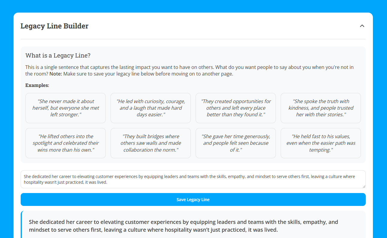 Legacy Line Builder feature illustration